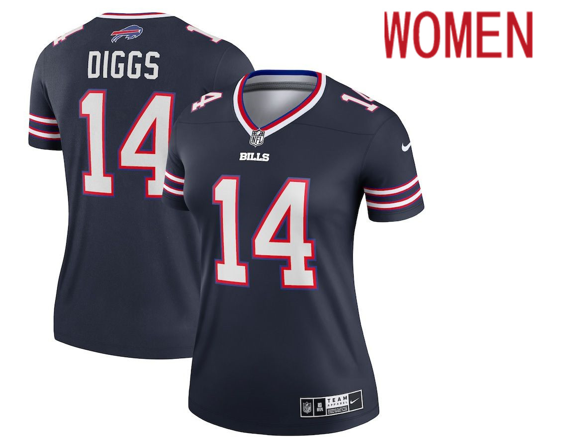 Women Buffalo Bills #14 Stefon Diggs Nike Navy Inverted Legend NFL Jersey